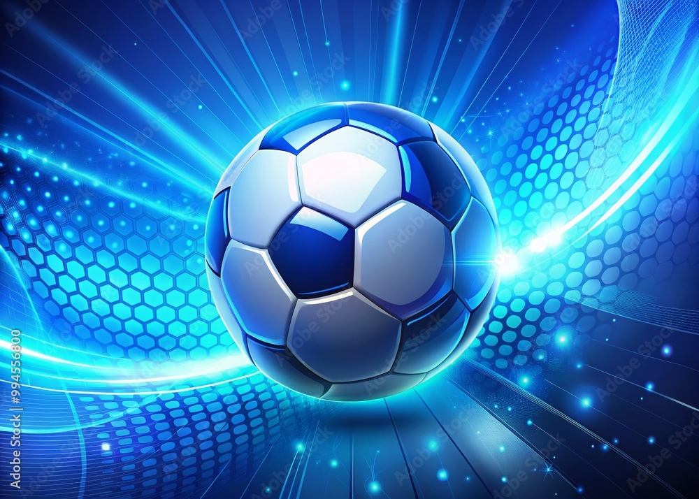 Obraz premium Vibrant Blue Soccer Background for Sports Themes, Graphic Designs, and Event Promotions