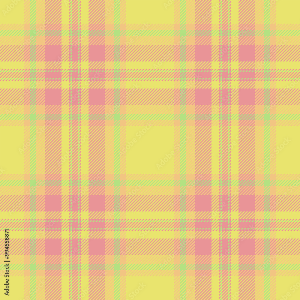Hippy plaid texture textile, underwear pattern seamless vector. Red fabric check background tartan in yellow and red colors. Hippy plaid texture textile, underwear pattern seamless vector. Red fabric check background tartan in yellow and red colors.
