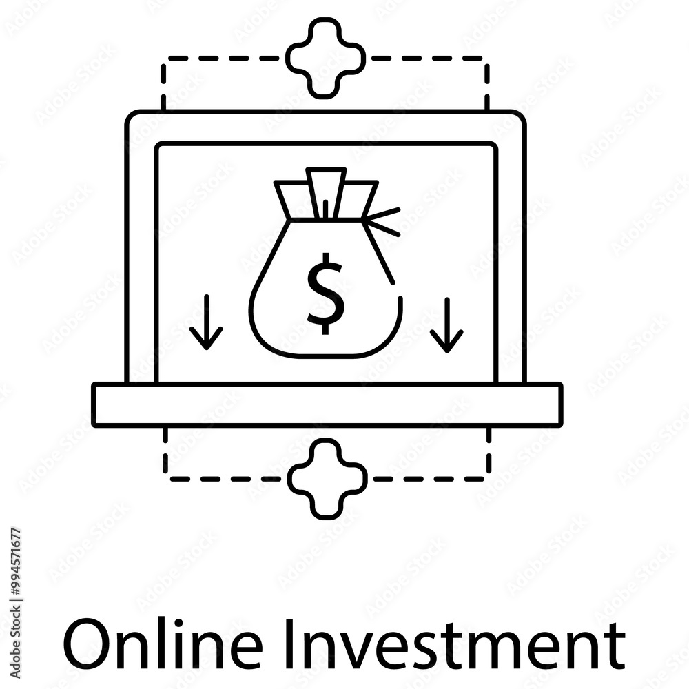 Online Investment Icon. Vector Icon Design Online Investment Icon. Vector Icon Design