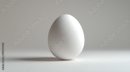 Single egg isolated on a clean white background minimalist and simple design