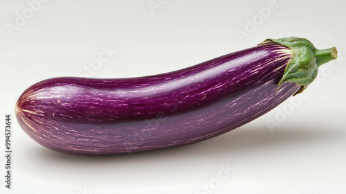 Wallpaper Mural Single eggplant isolated on a plain white background clean and minimalist design Torontodigital.ca