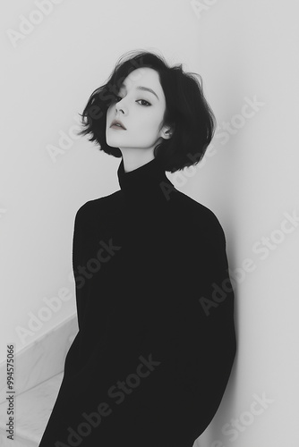 black and white portrait of a person