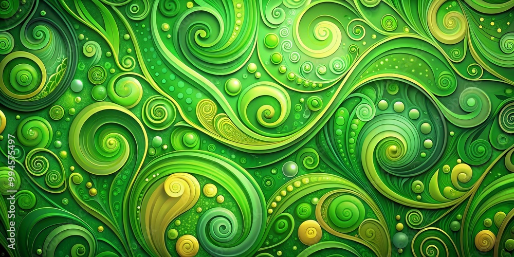 Vibrant Green Groovy Background with Abstract Swirls and Patterns for Creative Design Projects Vibrant Green Groovy Background with Abstract Swirls and Patterns for Creative Design Projects