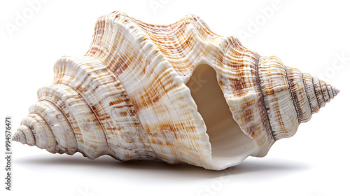 One seashell isolated a clean white background simple and minimalist design