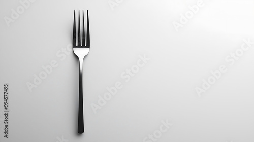 One single fork isolated a clean white background simple and minimalist design