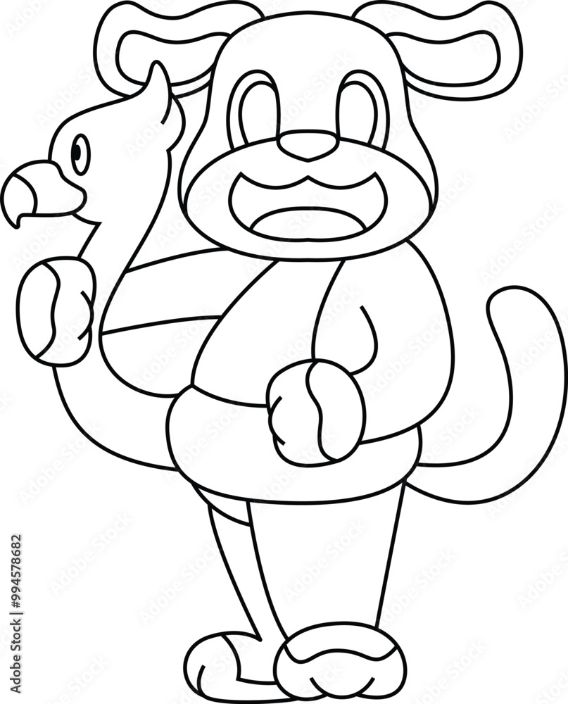 Dog Flamingo Animal Vector Graphic Art Illustration Dog Flamingo Animal Vector Graphic Art Illustration