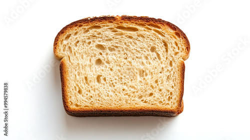 Single bread slice isolated a plain white background clean and simple composition