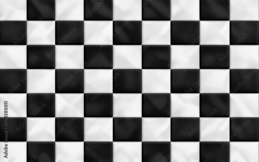 Fototapeta premium Black and white checkerboard pattern, white isolate background
