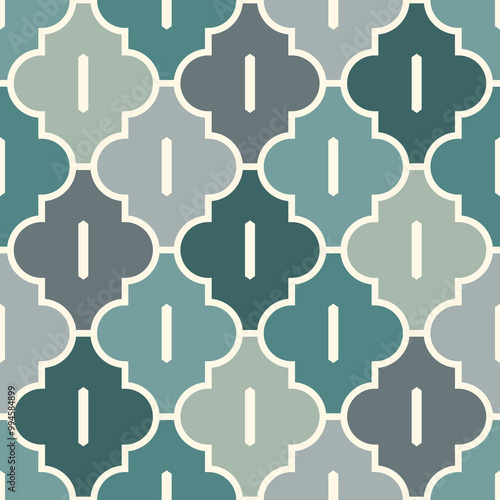 Oriental traditional pattern. Ogee ornament. Repeated maroccan crosses mosaic tiles. Lantern shapes motif. Tracery window wallpaper. Arabesque digital paper, textile print. Seamless surface design