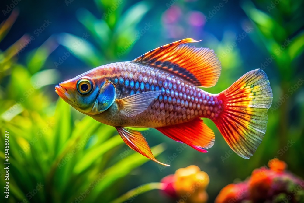 Vibrant Popondichthys Furcatus Fish Swimming Gracefully in a Clear Aquatic Environment Vibrant Popondichthys Furcatus Fish Swimming Gracefully in a Clear Aquatic Environment