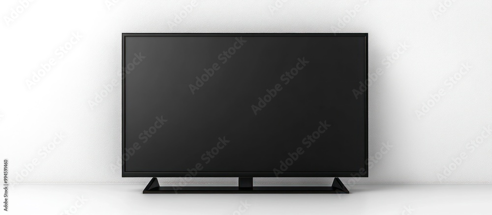 Black Television on White Background Black Television on White Background