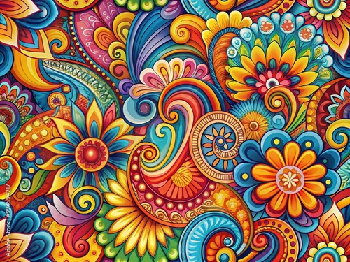 Vibrant Retro Groovy Patterns with Colorful Swirls and Shapes for Vintage Inspired Designs