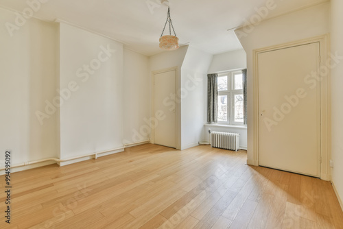 Wallpaper Mural Bright and empty room with hardwood floors and vintage charm Torontodigital.ca