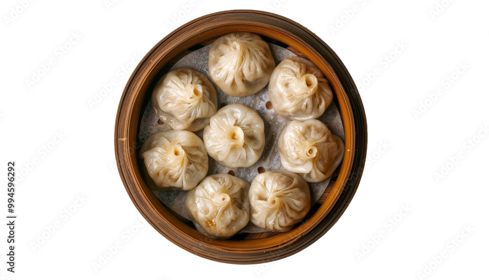 photo capturing a top-down view of dim sum dumplings elegantly served in a rustic brown bowl photo capturing a top-down view of dim sum dumplings elegantly served in a rustic brown bowl