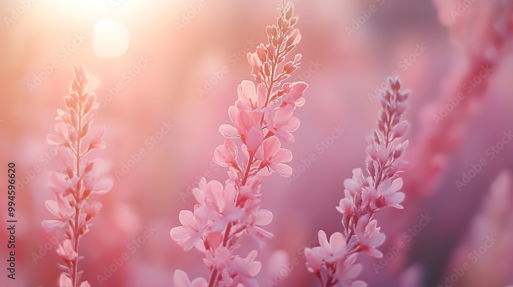 Delicate Pink Flowers in Soft Sunlight - Nature Photography Delicate Pink Flowers in Soft Sunlight - Nature Photography