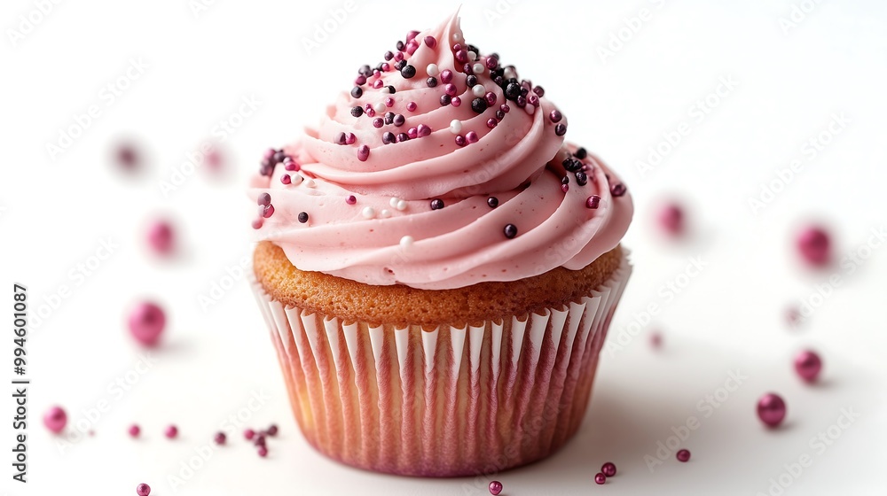 One cupcake isolated a clean white background simple and minimalist design One cupcake isolated a clean white background simple and minimalist design