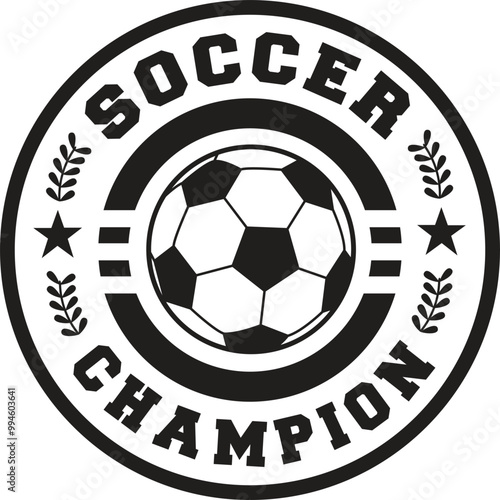 Soccer, Sports, Football, Champion, Championship, Ball, Player, Team, Name Badge, Vector, Silhouette, Logo