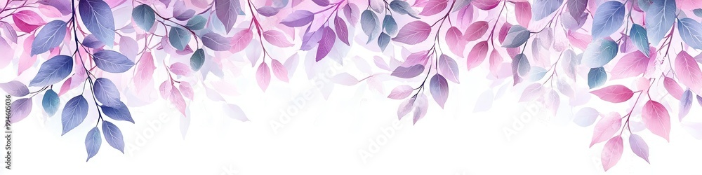 Obraz premium A purple and pink leaf pattern with simple background. 