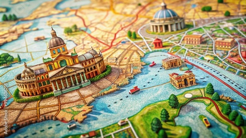 Wallpaper Mural Vintage and Modern Maps of Rome Showcasing Iconic Landmarks and Historical Routes in Detail Torontodigital.ca