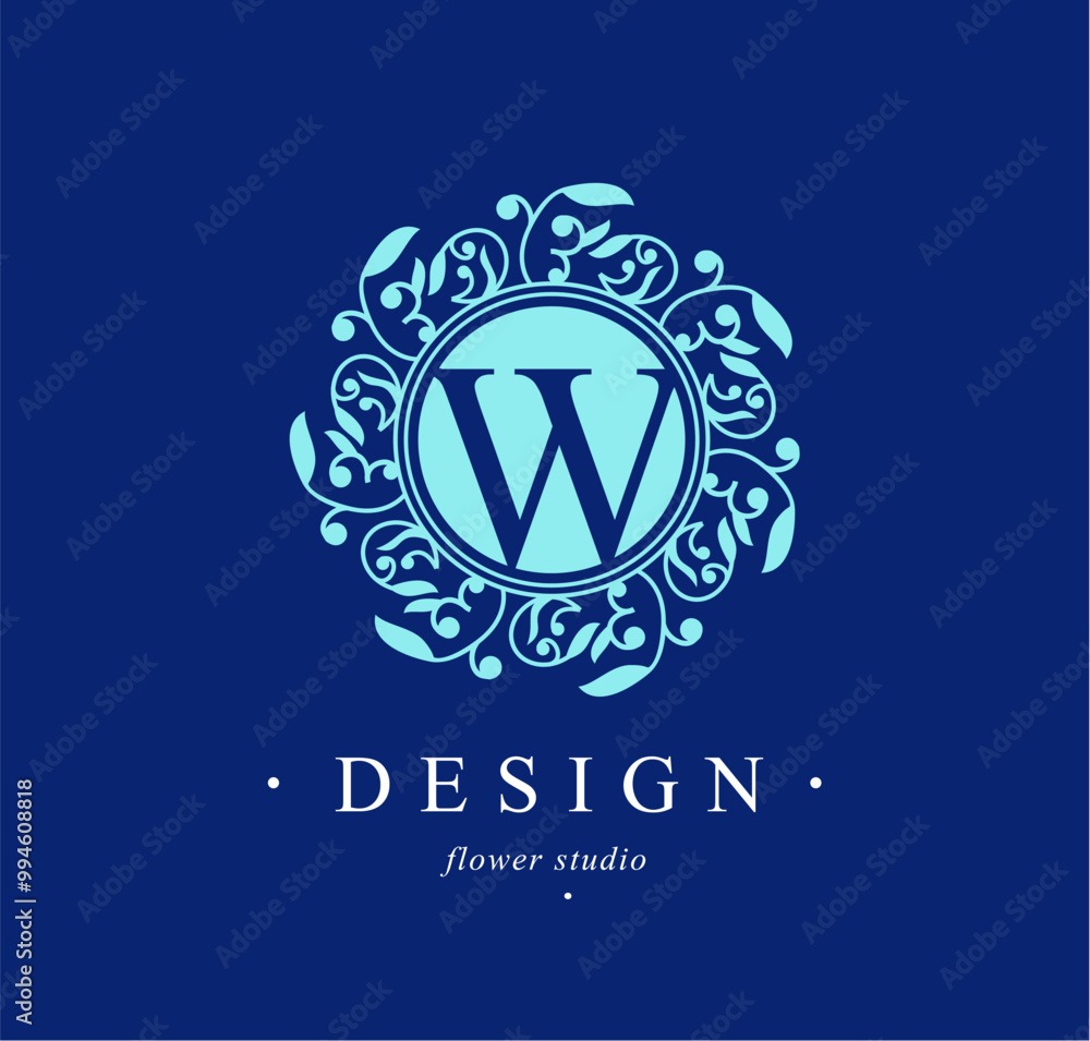 Botanical Logos. Monogram with Organic Plant Elements. Botanical Logos. Monogram with Organic Plant Elements.