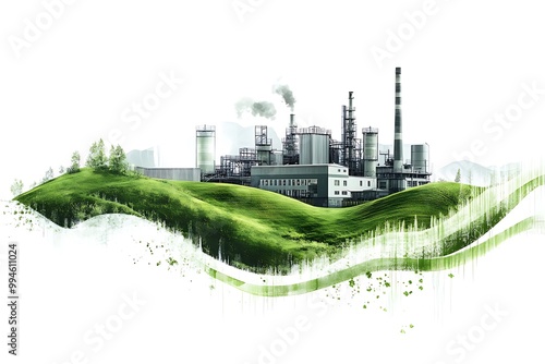 Industrial Complex Embracing Nature photo