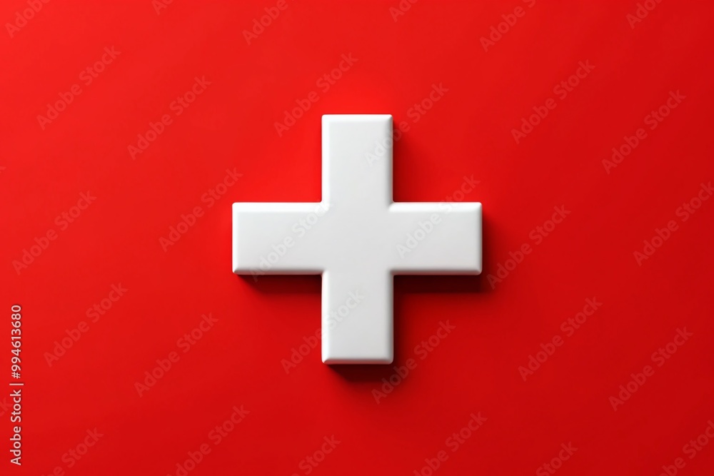 White Cross Logo on Vibrant Red Background Ideal for Medical, Health, or Emergency Services Branding White Cross Logo on Vibrant Red Background Ideal for Medical, Health, or Emergency Services Branding