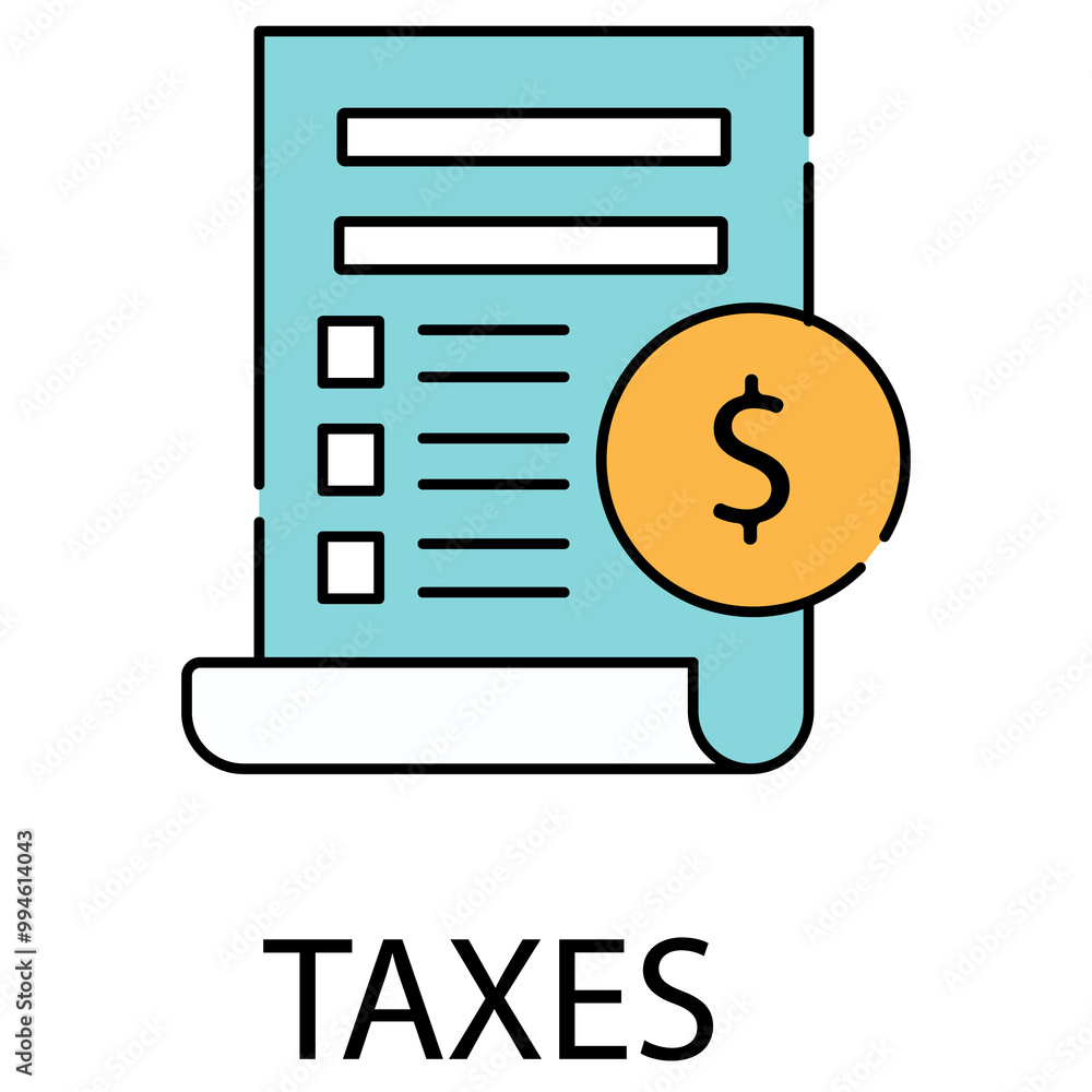 Taxes Icon. Vector Icon Design Taxes Icon. Vector Icon Design