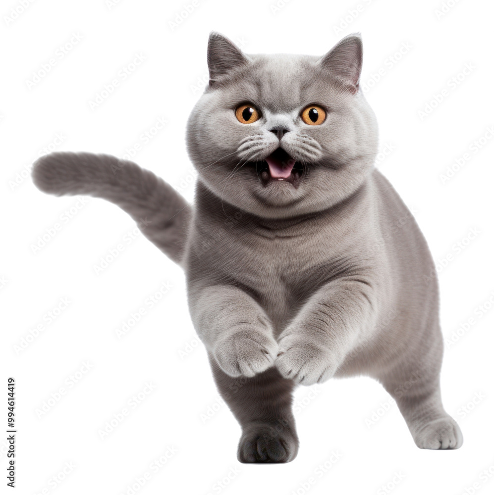 PNG British shorthair cat jumping smiling mammal animal kitten. PNG British shorthair cat jumping smiling mammal animal kitten.
