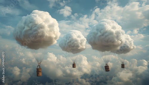 Clouds as Floating Hot Air Balloons
