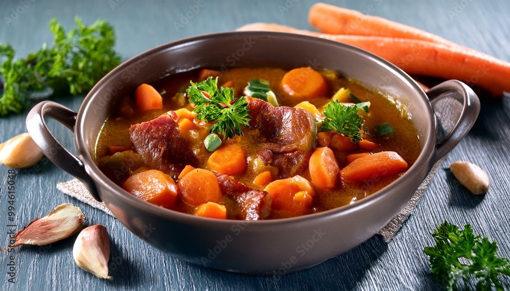 carrot stew with vegetables and bacon carrot stew with vegetables and bacon