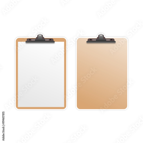 clipboard with blank paper background