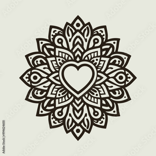 A vector representation of a hand-drawn mandala