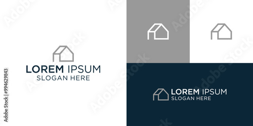 letter h and home logo design vector