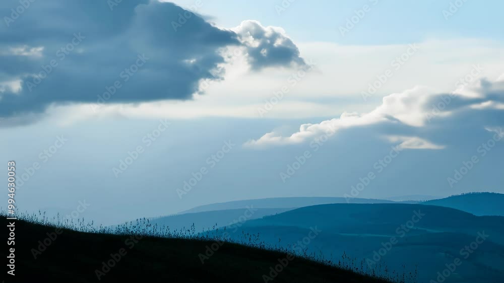Mountain View with Cloudy Sky