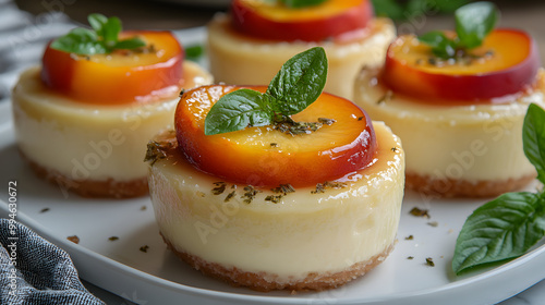 Delightful Delights: Decadent Cheesecake and Peaches photo