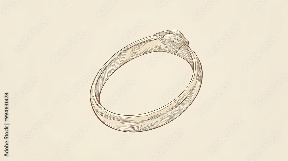 Minimalistic sketch of a wedding ring Jewelry accessory for marriage ceremonies Linear flat vector illustration of love and romance creativity and art Minimalistic sketch of a wedding ring Jewelry accessory for marriage ceremonies Linear flat vector illustration of love and romance creativity and art