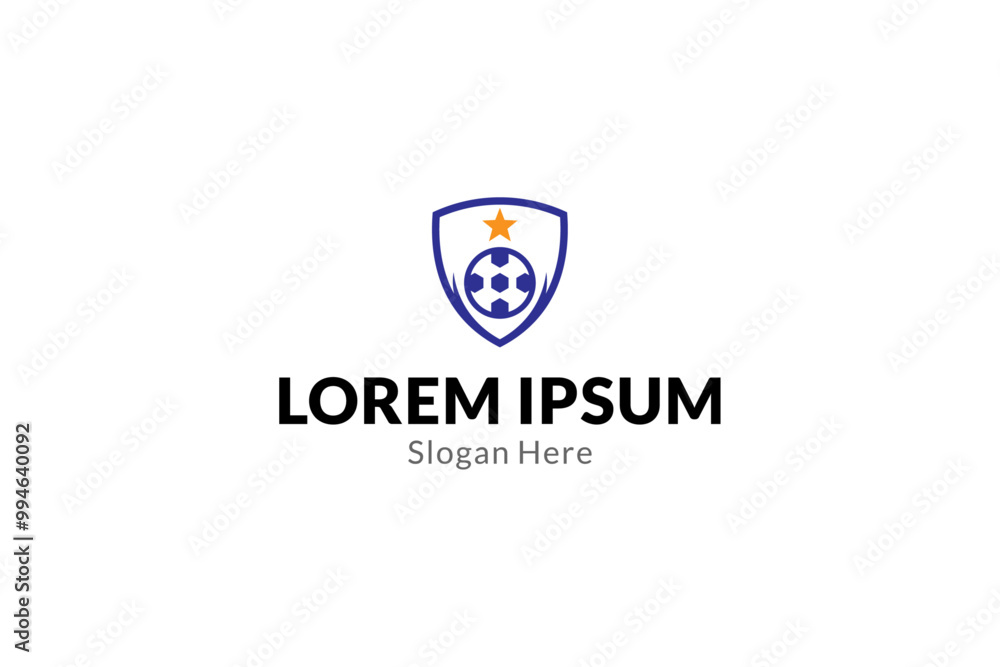 football logo with shield combination in flat vector design football logo with shield combination in flat vector design