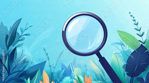 Searching enlarging with a magnifying glass A banner image for searchrelated themes focusing on the concept of zooming in or exploring deeper details photo