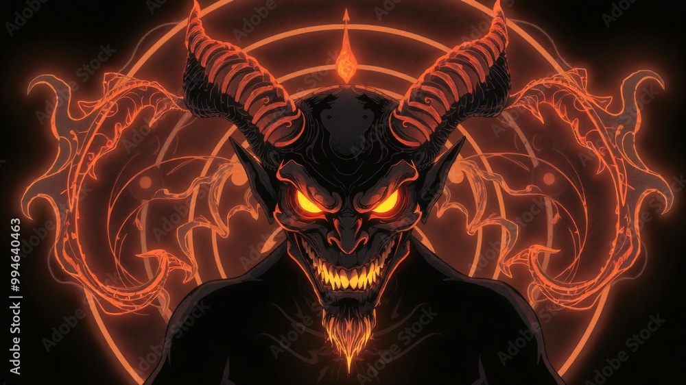 closeup demon illustration for halloween background closeup demon illustration for halloween background