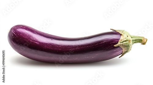 Wallpaper Mural   Single eggplant placed against a pristine white background, emphasizing its glossy surface and rich color in a minimalist composition Torontodigital.ca