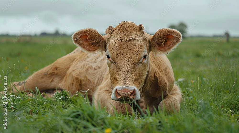 A pale, sick cow lying in a grassy field, marked with dirt and fatigue, creating a quiet, somber scene of weakness and illness in a rural, natural setting.
A pale, sick cow lying in a grassy field, marked with dirt and fatigue, creating a quiet, somber scene of weakness and illness in a rural, natural setting.