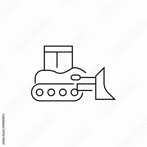 heavy bulldozer icon sign vector