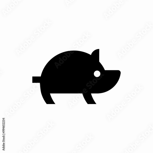 minimal pig icon sign vector
