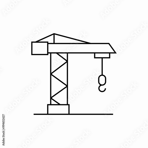 tower crane icon sign vector