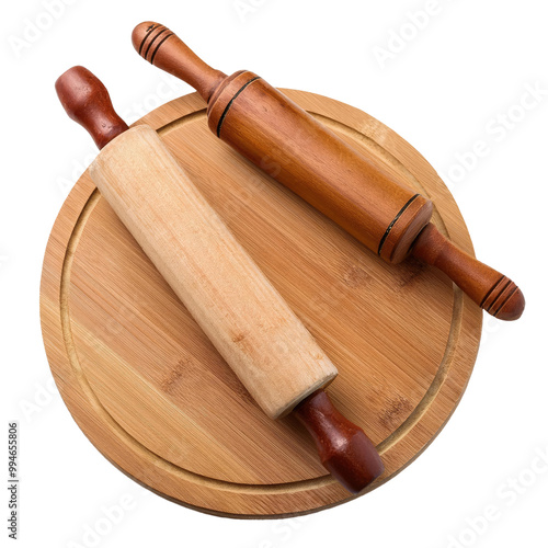 Two wooden rolling pins photo