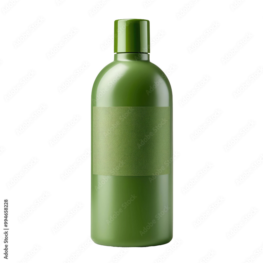 Green bottle with label