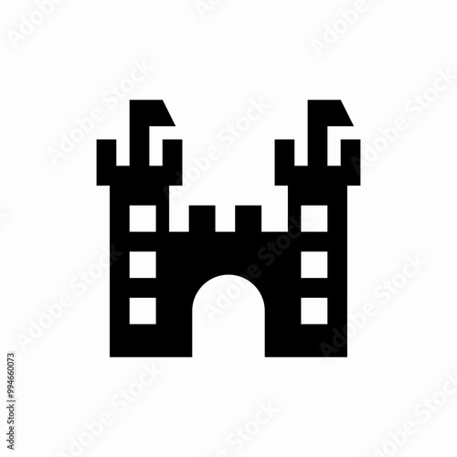 castle with two towers icon sign vector