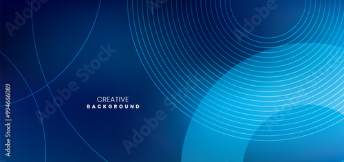 Blue abstract background with light and dark colors and geometric shapes with bright lines. Modern minimalist and creative vector design pattern.