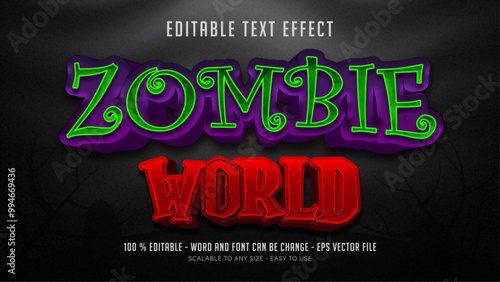 zombie world editable text effect