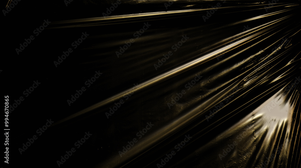 Fototapeta premium Gold metallic plastic texture over a black background. 